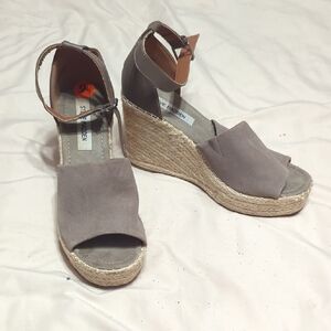 Steve Madden Gray Wedge Sandals